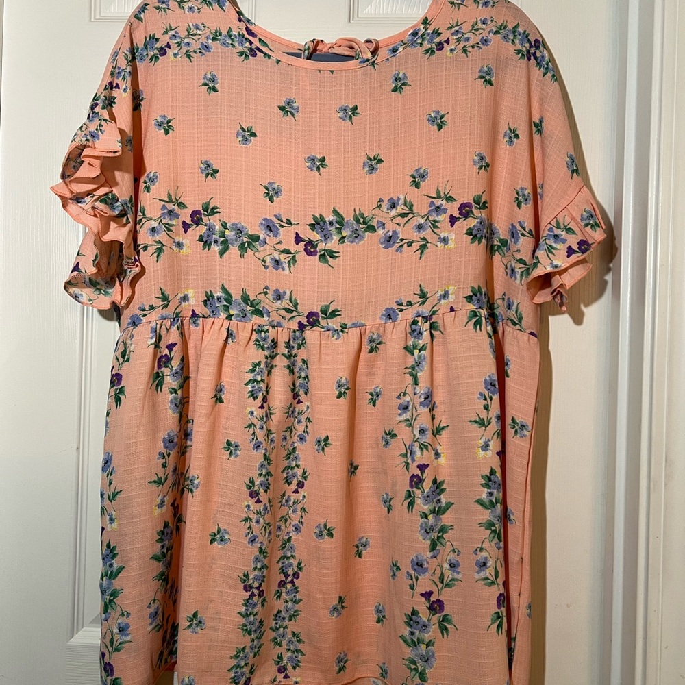 Chic Soul Peach Floral Tunic